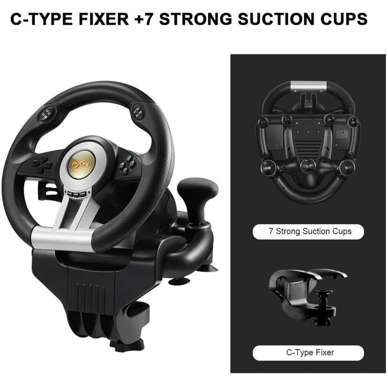 Pxn V3Ii180 Degree Steering Wheel With Pedals - Black Playstation 4 Accessory