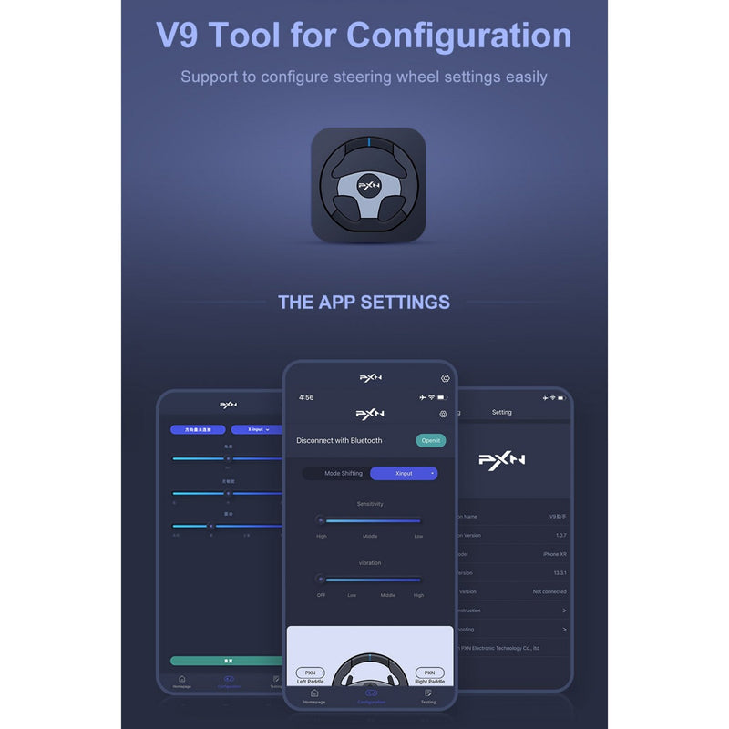 Pxn V9 270/900 Degree Steering Wheel For Ps4 Xbox One Series X/s Nintendo Switch Pc Playstation 4