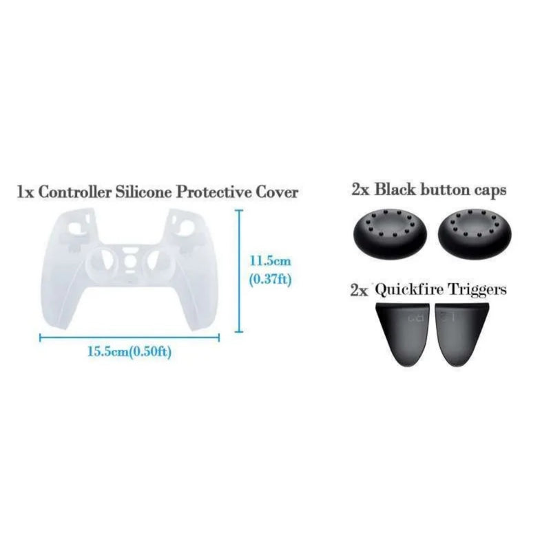 Lucky Fox 6 In 1 Protective Kit For Ps5 Dualsense Controller Playstation 5 Accessory