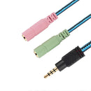 Headphone headset Splitter Y-Adapter 1 male, 2 Female  