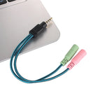 Headphone headset  Splitter Y-Adapter 1 male, 2 Female  