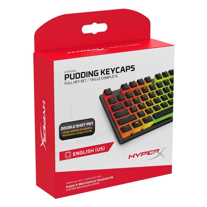 HyperX Pudding Keycaps - Double Shot PBT Keycap Full Key Set - Black