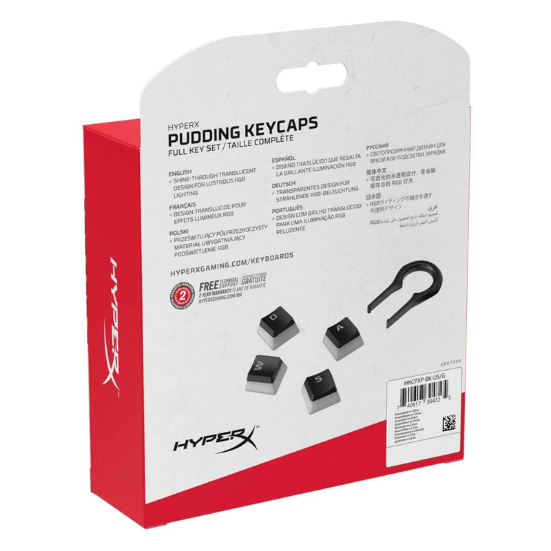 Hyperx Pudding Keycaps - Double Shot Pbt Keycap Full Key Set Black Gaming Accessory