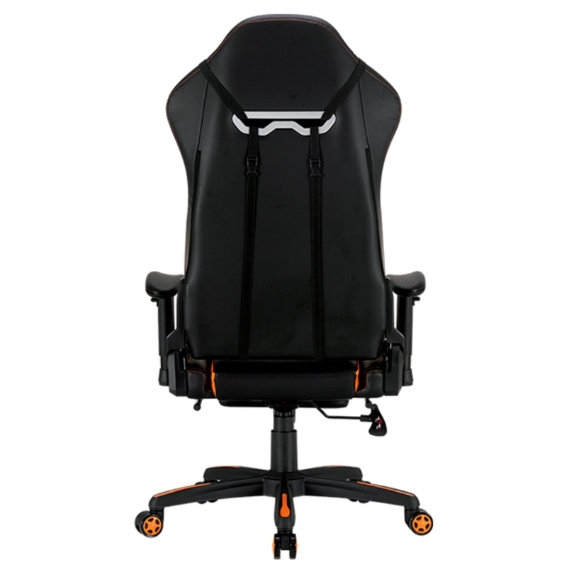 Meetion Chr22 Leather Gaming E-Sport Chair With Footrest - Black And Orange