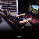 MeeTion CHR22 Leather Gaming E-Sport Chair with Footrest - Black and Orange