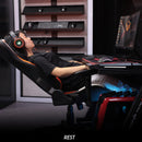 Meetion Chr22 Leather Gaming E-Sport Chair With Footrest - Black And Orange