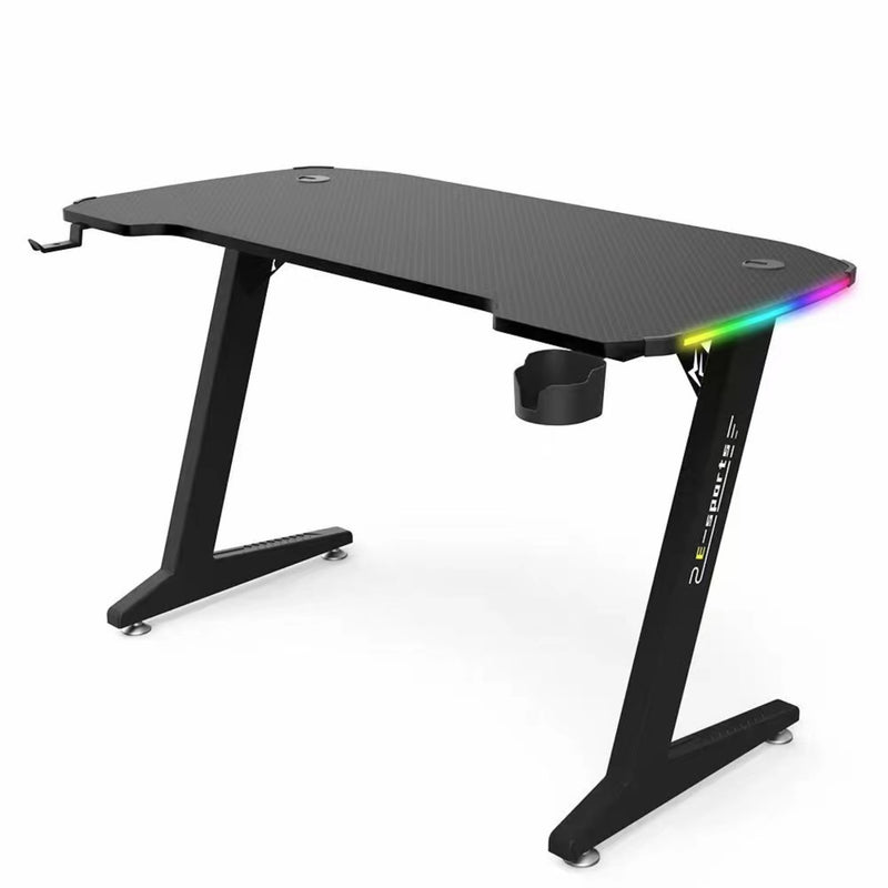 KZ RGB Gaming Desk with Led Lights, Headset Holder & Cup Holder - 140cm