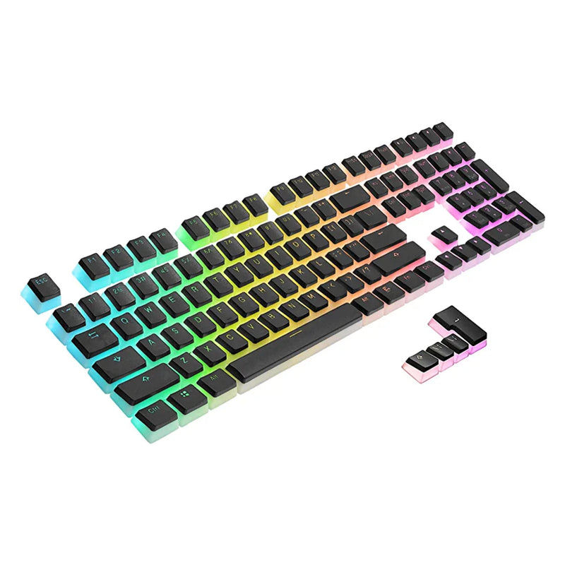 RK ROYAL KLUDGE 112 Double Shot PBT Pudding Keycaps, with Translucent Layer for Mechanical Keyboard - Black