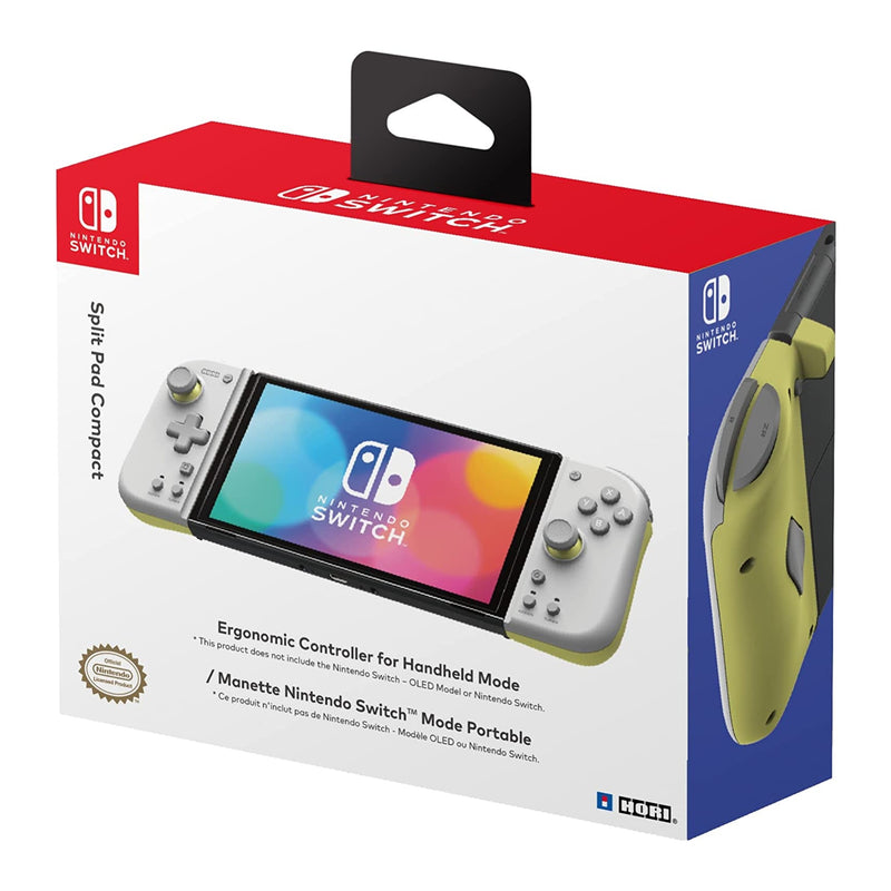 Hori Split Pad Compact Handheld Controller for Nintendo Switch - Light Gray & Yellow