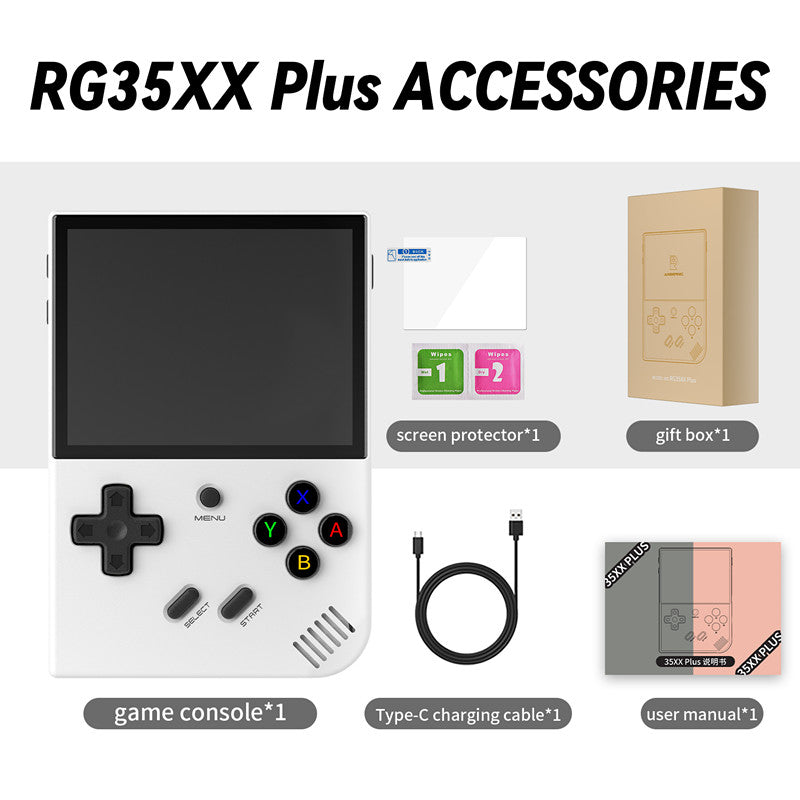 Anbernic RG35XX Plus Handheld Game Console, 3.5 inch IPS Screen Linux OS, 64G TF Card with 5500+ Games, Support HDMI TV Output 5G WiFi Bluetooth