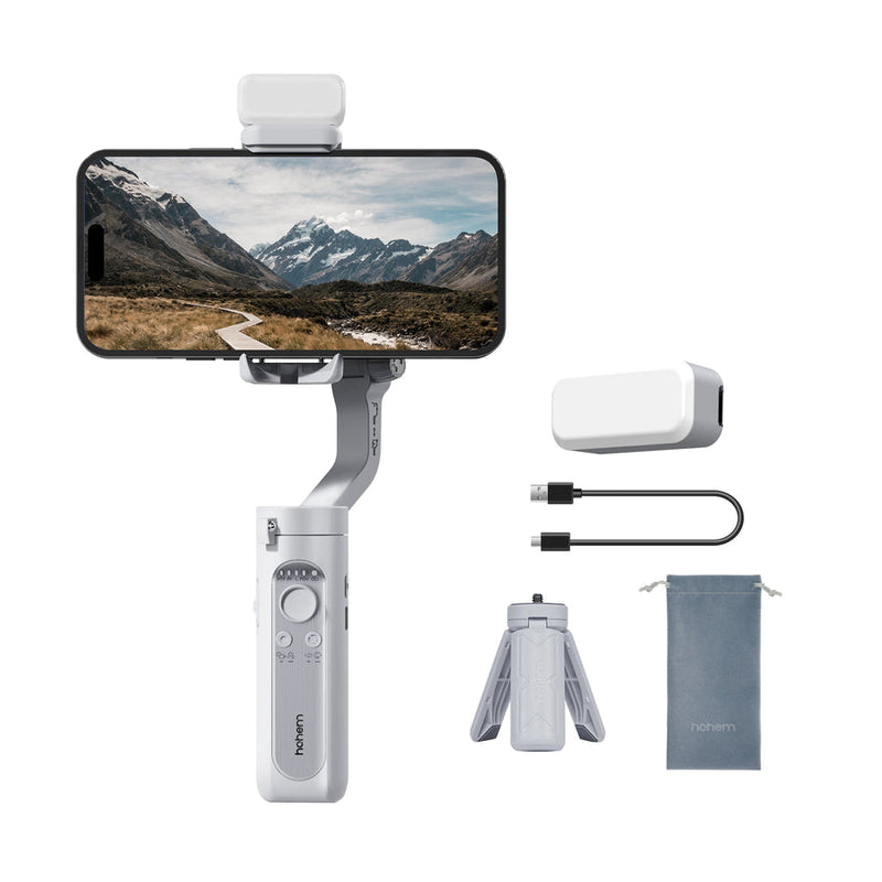 Hohem iSteady XE Phone Gimbal Stabilizer (2023) with a Magnatic Light