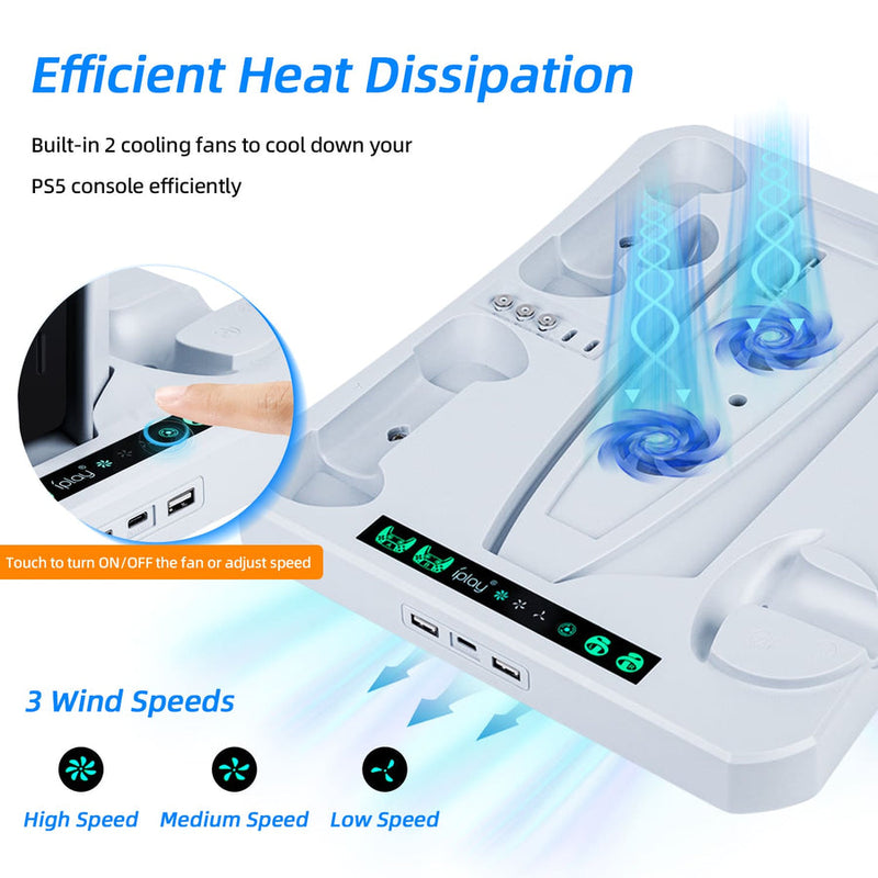 iPlay Multifunctional Cooling Stand with Charging Dock For Dualsense & PS VR2 Controllers