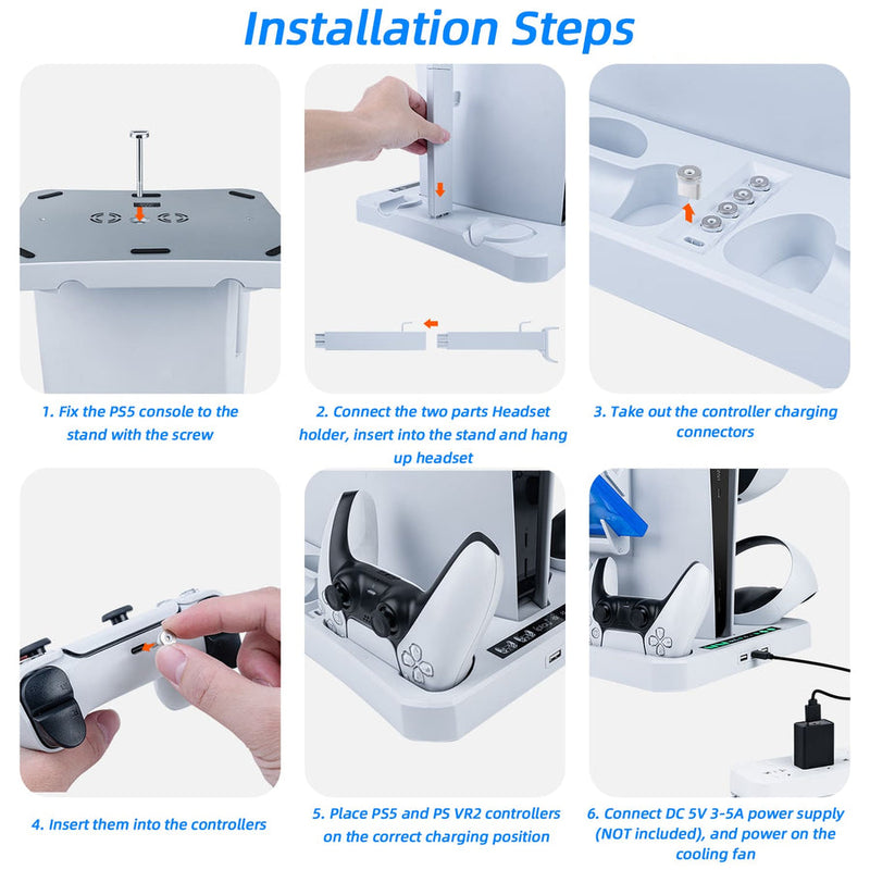 iPlay Multifunctional Cooling Stand with Charging Dock For Dualsense & PS VR2 Controllers