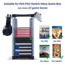 Dobe Game Disc Storage Stand For pS5, PS4, Xbox & Nintendo Games with Hanging Hook - Black/White