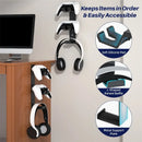 DEADSKULL Metal Wall Mount For Dual Controllers and Headphones, Compatible with Various Controllers and Headsets