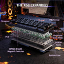 ATTACK SHARK X68HE RT Mechanical Gaming Keyboard 60% Wired TKL - Black Contour