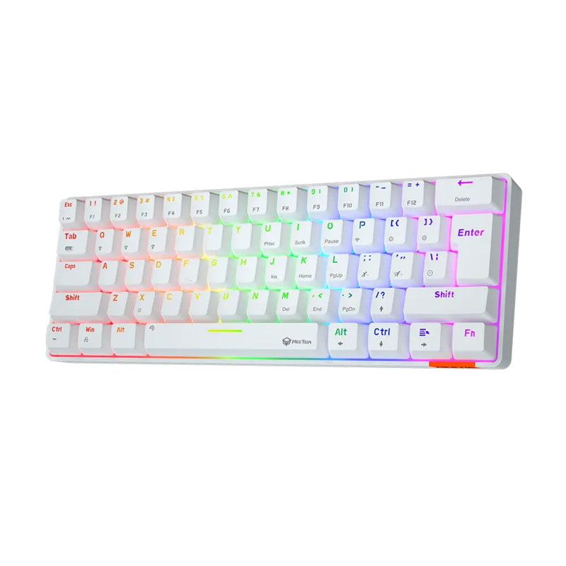 MeeTion MK005BT Dual Mode Wired/Bluetooth 60% Gaming Mechanical Keyboard - White