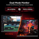 KOORUI G2741L 27" Dual Mode Gaming Monitor, 4K UHD 160Hz & FHD 320Hz, Fast IPS, 95% DCI-P3, HDR400, HDMI 2.1/DP 1.4, VESA Gaming Monitor