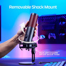 HyperX QuadCast 2 – USB Microphone for Gaming, Streaming and Podcasting, with On-Board Controls, LED Lighting, Removable Shock Mount, PC, Mac, PS5, PS4, USB-C - Black