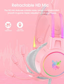 ONIKUMA X15 PRO Cat Ear Headphones, Double-Head Beam with Noise Cancelling Microphone RGB Gaming Headset