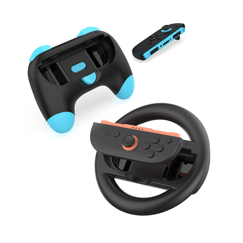 Dobe Controller Grip & Full-Circle Steering Wheel Kit for Nintendo Switch 2 Joy-Pad