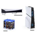DOBE  3 in1 Kit comes with PS5 SLIM Horizontal Stand, Intelligent Cooling Fan & Game CD Case Organizer for PS5 Slim - TP5-35129