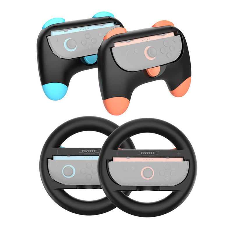 Dobe Controller Grip & Full-Circle Steering Wheel Kit for Nintendo Switch 2 Joy-Pad