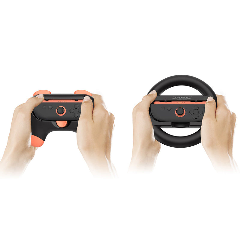 Dobe Controller Grip & Full-Circle Steering Wheel Kit for Nintendo Switch 2 Joy-Pad