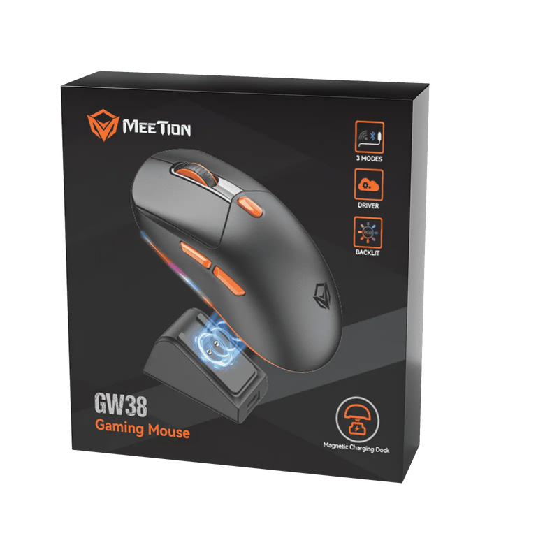 Meetion GW38 Wireless Tri-Mode Mouse with Magnetic Charging Dock
