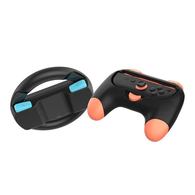 Dobe Controller Grip & Full-Circle Steering Wheel Kit for Nintendo Switch 2 Joy-Pad