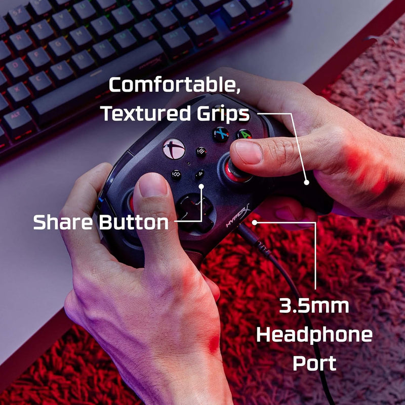 HyperX Clutch Gladiate – Wired Controller for Xbox One, Xbox Series X|S, PC, Officially Licensed by Xbox, Dual Trigger Locks, Programmable Buttons, Dual Rumble Motors
