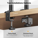 KOORUI KR20G Dual Monitor Stand for 13-27 Inch Monitors, Ergonomic Height Adjustable Monitor Arm with Rotate 360°/ Adjustable Tilt ±72°/ Swivel 360°, VESA 75/100mm