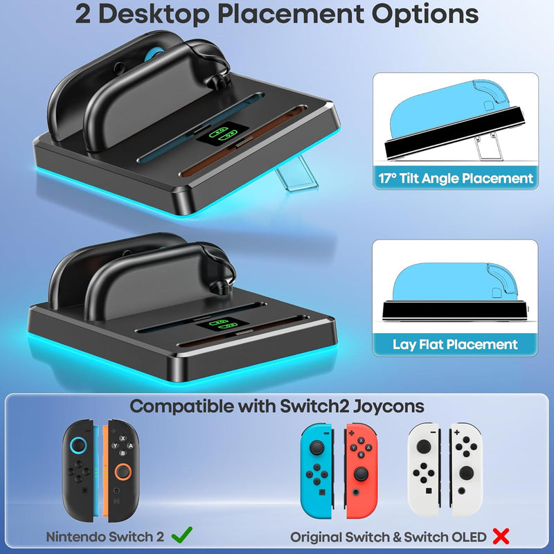 OIVO RGB Fast Magnatic Charging Dock For Nintendo Switch 2