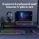 ONIKUMA TZ5006 Professional 5 in 1 Combo Gaming Set - Mouse/Keyboard/Headset/Headset stand/ Mousepad Kit