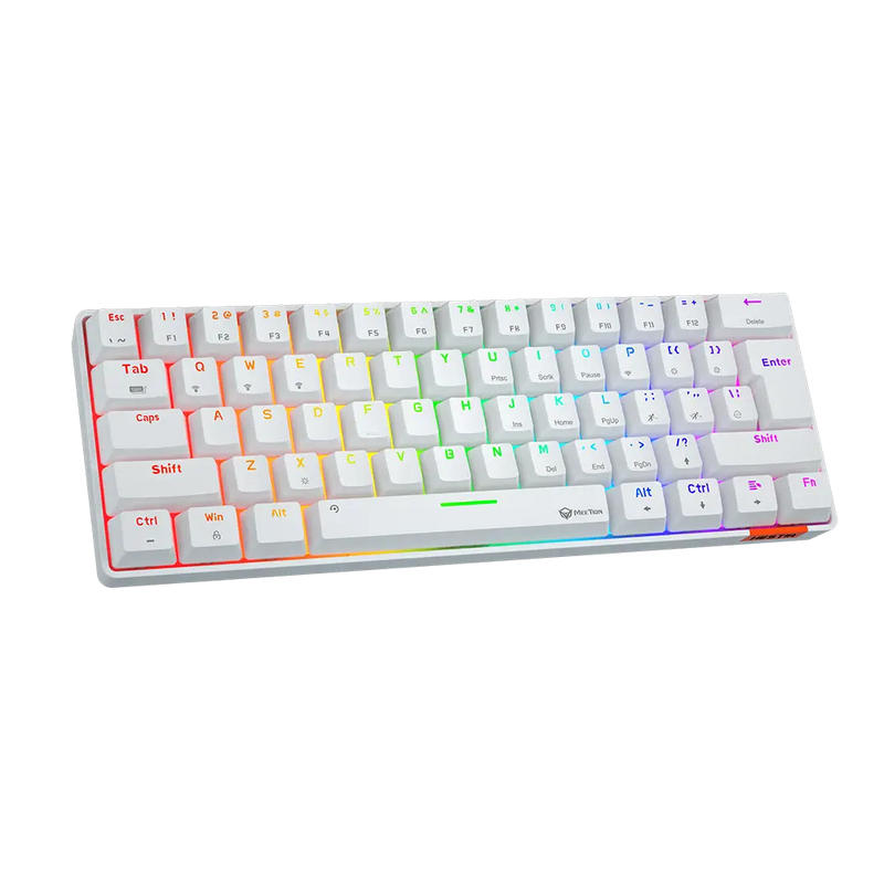 MeeTion MK005BT Dual Mode Wired/Bluetooth 60% Gaming Mechanical Keyboard - White