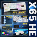 ATTACK SHARK X65 HE Wired RT 65% RGB Mechanical Gaming Keyboard - White