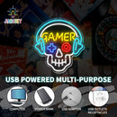 LED Light Neon Sign For Wall Decor 33×31 cm - Gamer/Skull
