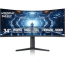 KOORUI 34E6UC 34 -inch Curved Ultrawide WQHD 3440×1440 180Hz 1000R- PIP/PBP, 1ms(MPRT), HDR400 Gaming Monitor
