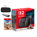 Nintendo Switch 2 Console + Mario Kart World Bundle Physical Game with Free Case & Screen Protector
