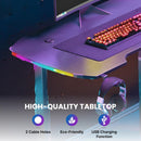 YY Ergonomic Manual  Height Adjustable RGB Gaming Sit-Stand Desk