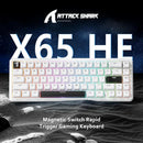 ATTACK SHARK X65 HE Wired RT 65% RGB Mechanical Gaming Keyboard - White