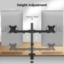 KOORUI KR20G Dual Monitor Stand for 13-27 Inch Monitors, Ergonomic Height Adjustable Monitor Arm with Rotate 360°/ Adjustable Tilt ±72°/ Swivel 360°, VESA 75/100mm