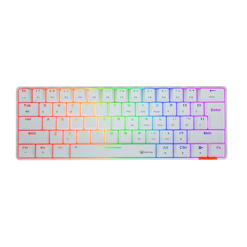 MeeTion MK005BT Dual Mode Wired/Bluetooth 60% Gaming Mechanical Keyboard - White