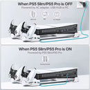 Horizontal Cooling Stand and Charging Station for PS5 Pro, & PS5 Slim Disc/Digital Edition