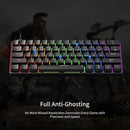 A61K 61 Keys Mechanical Wired Gaming Keyboard - Black