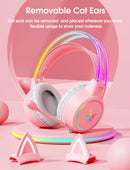 ONIKUMA X15 PRO Cat Ear Headphones, Double-Head Beam with Noise Cancelling Microphone RGB Gaming Headset