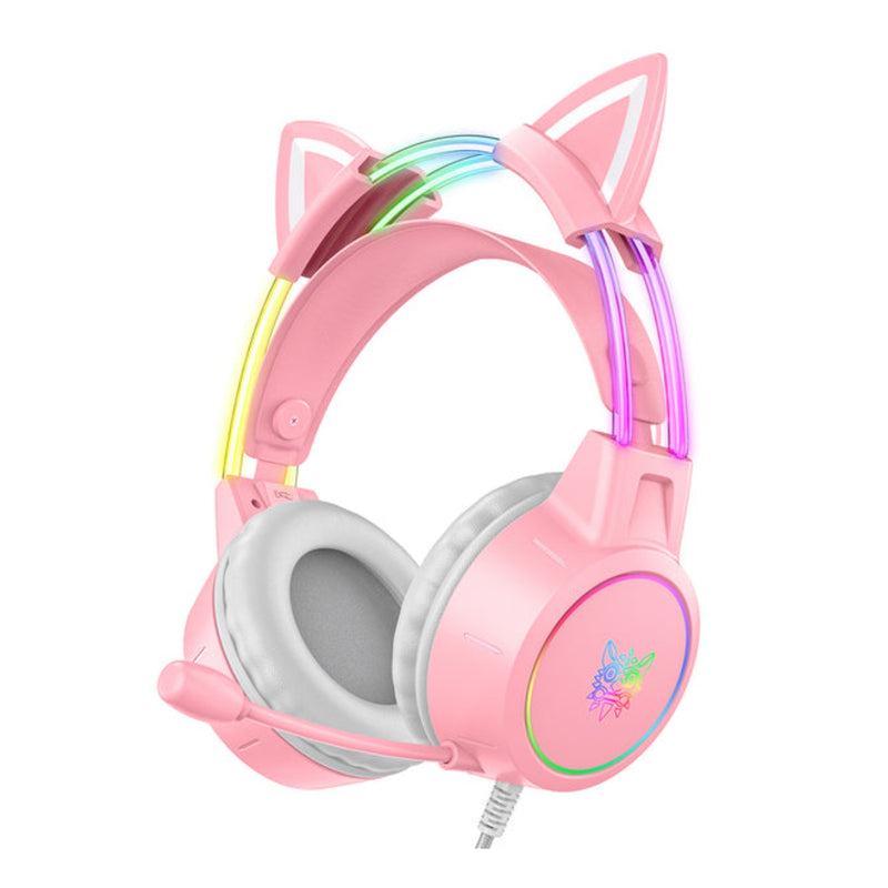 ONIKUMA X15 PRO Cat Ear Headphones, Double-Head Beam with Noise Cancelling Microphone RGB Gaming Headset