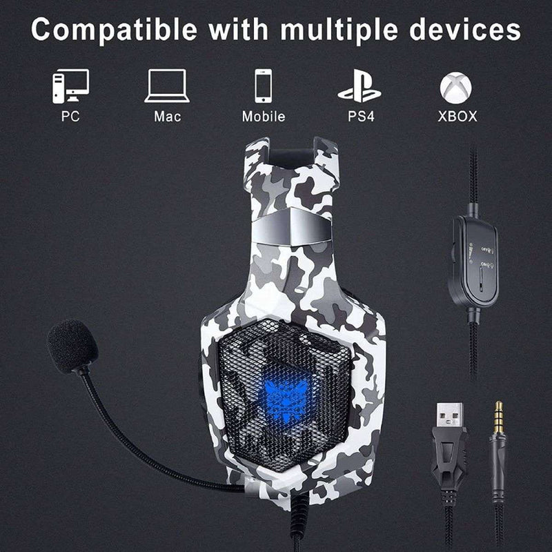 Onikuma K8 Wired RGB Gaming Headset - Camoflage