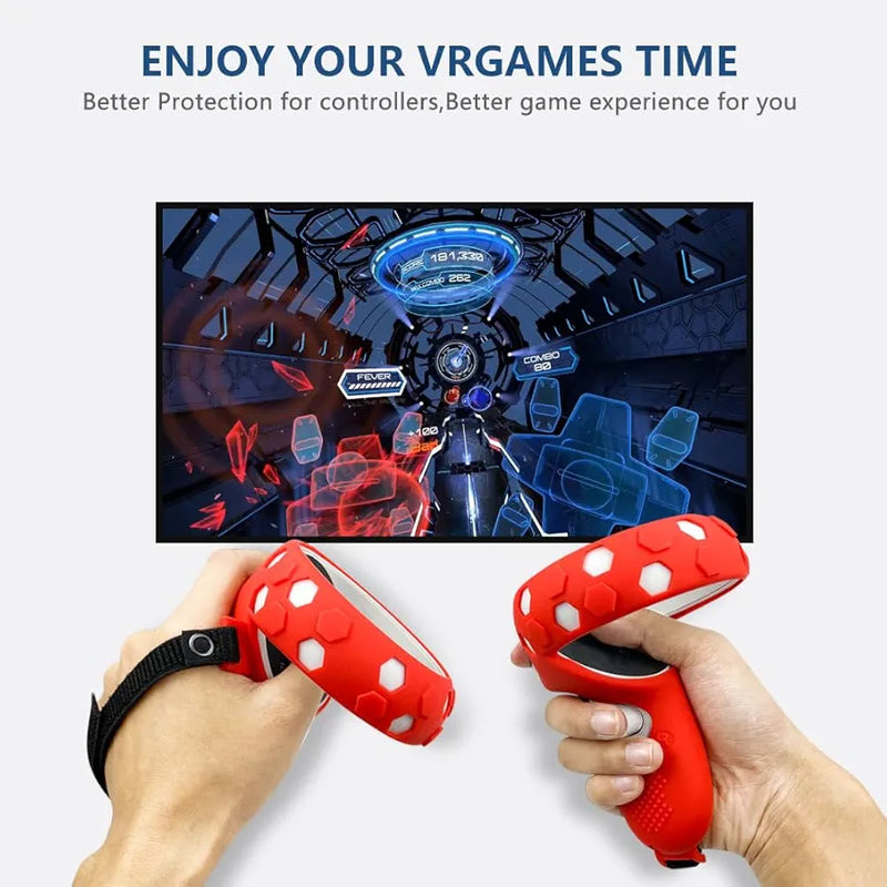 VR Controller Protective  Silicone Cover with Analog Grips For Meta Quest 3 & Meta Quest 3s Controllers