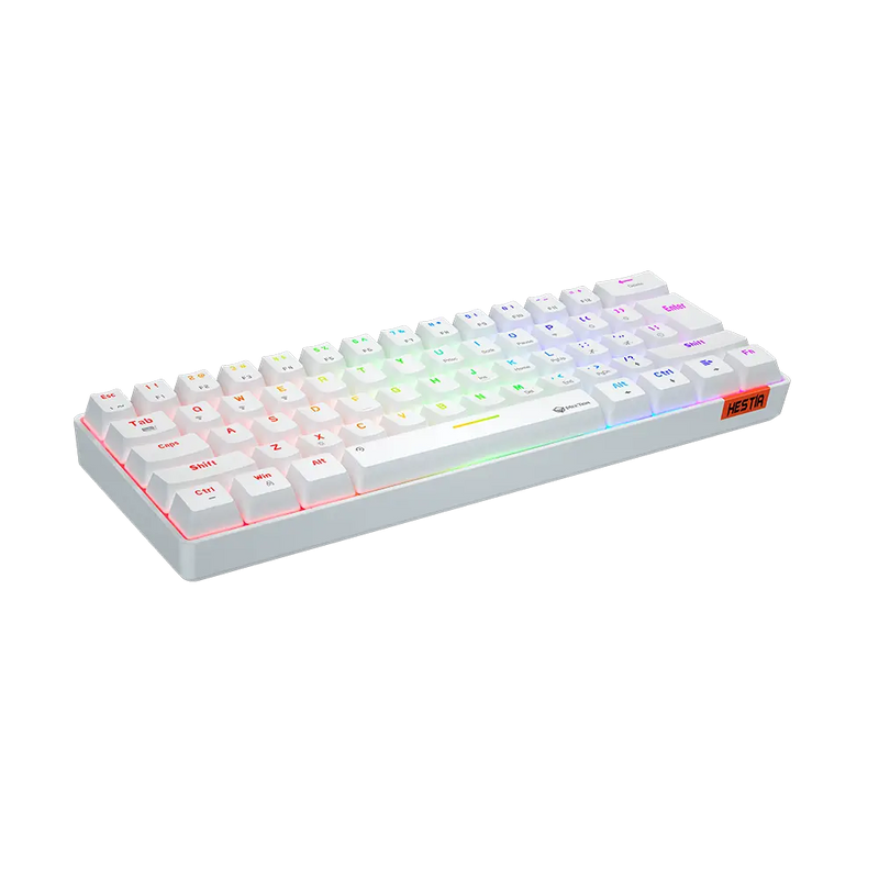 MeeTion MK005BT Dual Mode Wired/Bluetooth 60% Gaming Mechanical Keyboard - White